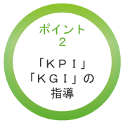 ポイント２　「ＫＰＩ」「ＫＧＩ」の指導